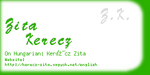 zita kerecz business card